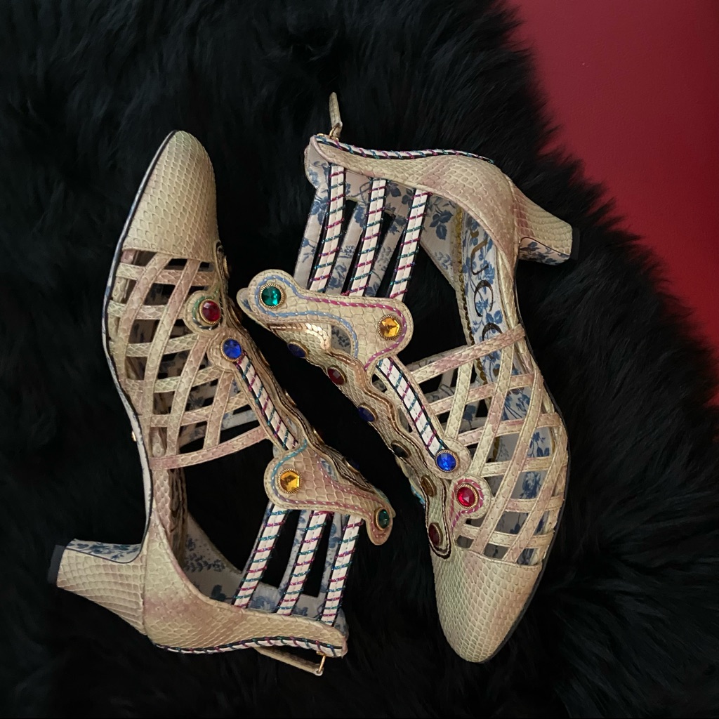 Gucci Python Multicolor Gem Booties